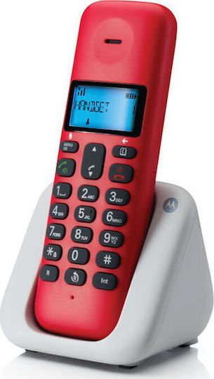 Motorola T301 Cordless Phone with Greek Menu Red