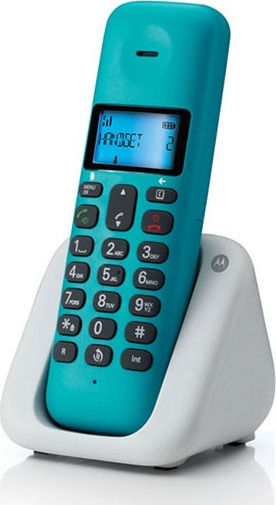 Motorola T301 Cordless Phone with Greek Menu turquoise