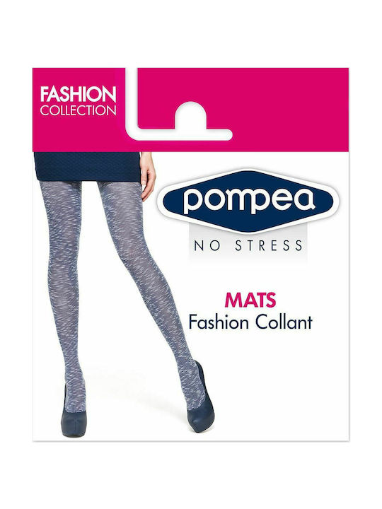 Pompea Mats Women's Pantyhose Blue with Print