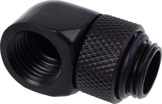 Alphacool Icicle L-connector Rotatable G1 / 4 AG on G1 / 4 IG Fittings Black 17248