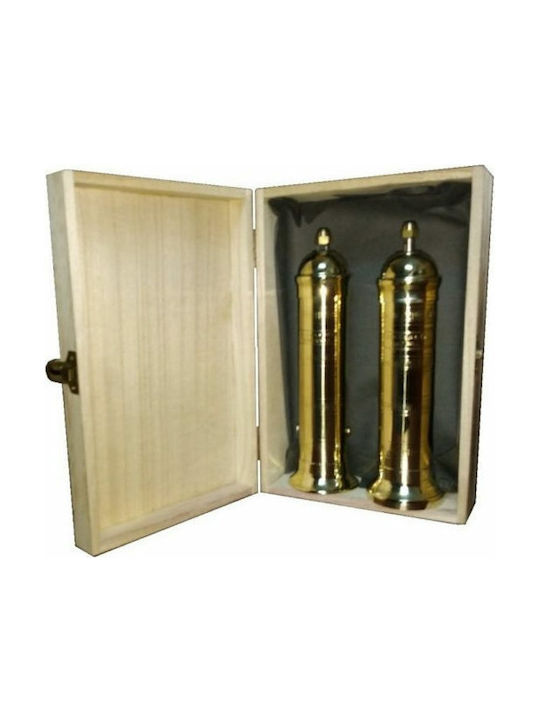 Brass Pepper Mill Gewürzmühle Messing Alexander 20,5cm. Handbuch Gewürzmühlen Metallisch in Gold Farbe 20.5cm 2Stück