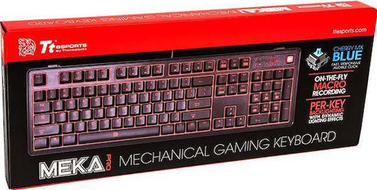 Thermaltake Meka Pro Gaming Πληκτρολόγιο με Cherry MX Red διακόπτες και Φωτιζόμενα πλήκτρα (Αγγλικό US)