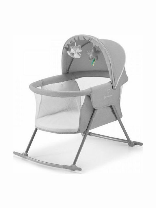 Kinderkraft Cradle Lovi with Mattress and Wheels Grey