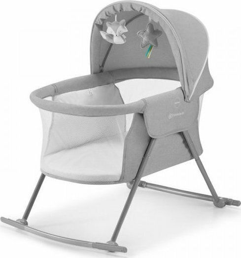 Kinderkraft Cradle Lovi with Mattress and Wheels Grey