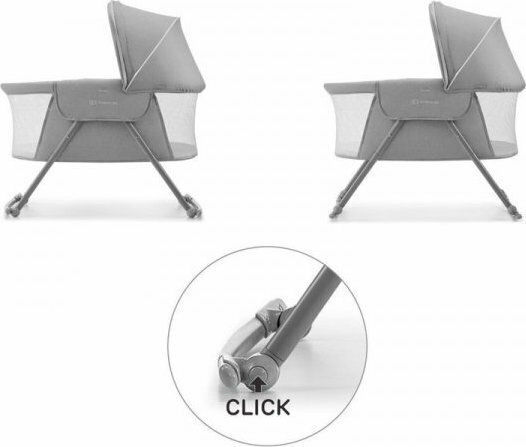 Kinderkraft Cradle Lovi with Mattress and Wheels Grey