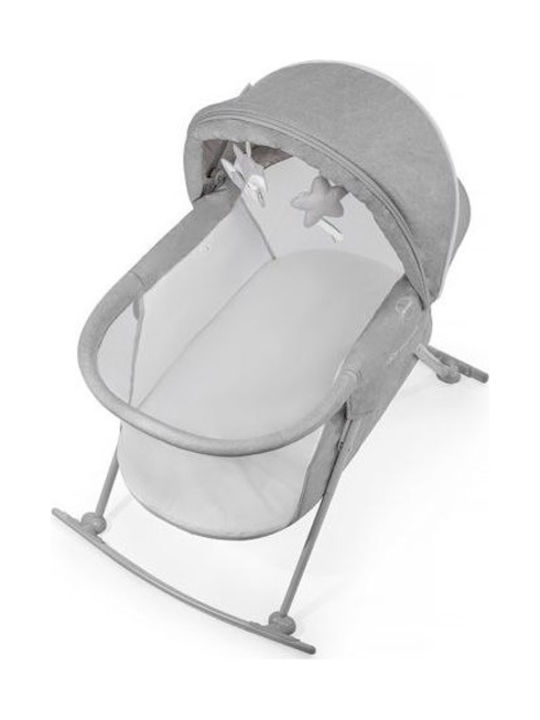 Kinderkraft Cradle Lovi with Mattress and Wheels Grey