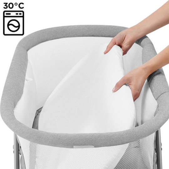 Kinderkraft Cradle Lovi with Mattress and Wheels Grey