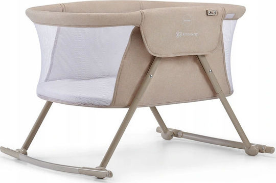 Kinderkraft Cradle Lovi with Mattress and Wheels Beige