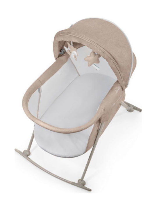 Kinderkraft Cradle Lovi with Mattress and Wheels Beige
