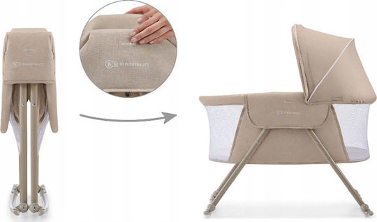 Kinderkraft Cradle Lovi with Mattress and Wheels Beige