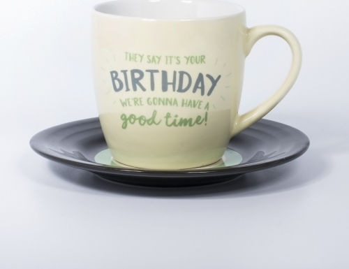 Thumbs Up L&M Mug & Saucer Set - Birthday Cană Ceramică 250ml 1001702 Thumbs Up L&M Mug & Saucer Set - Birthday Cană Ceramică 250ml 1001702
