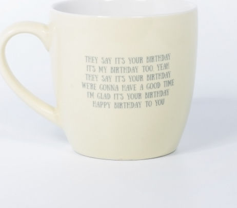 Thumbs Up L&M Mug & Saucer Set - Birthday