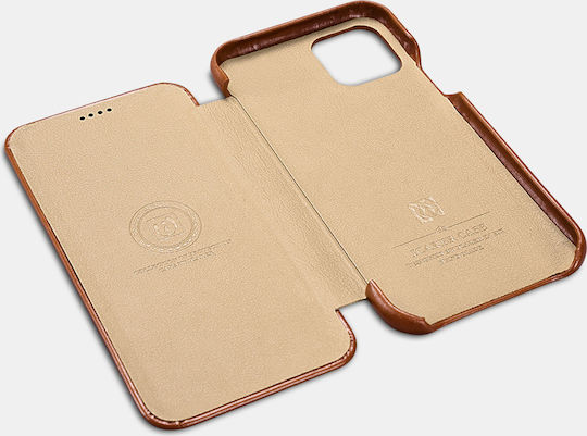 iCarer Vintage Curved Edge Book Δερμάτινο / Δερματίνης Καφέ (iPhone 11 Pro)