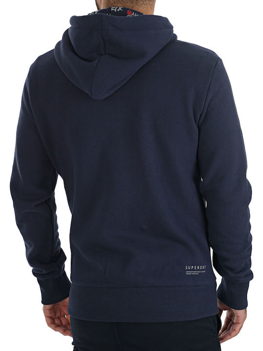 Superdry Ol CNY Men's Sweatshirt Jacket with Hood and Pockets Navy