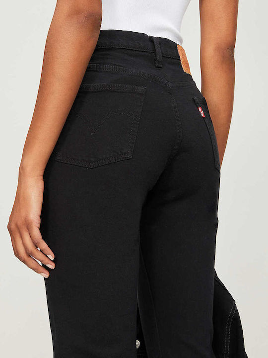 501 Γυναικείο Jean Παντελόνι Mid Rise σε Boyfriend Εφαρμογή Black Heart