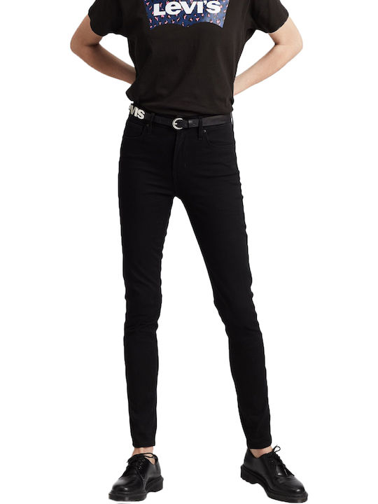 721 Ψηλόμεσο Γυναικείο Jean Παντελόνι σε Skinny Εφαρμογή Μαύρο