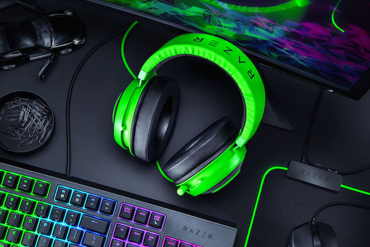 Razer Kraken Over Ear Gaming Headset με σύνδεση 3.5mm Πράσινο