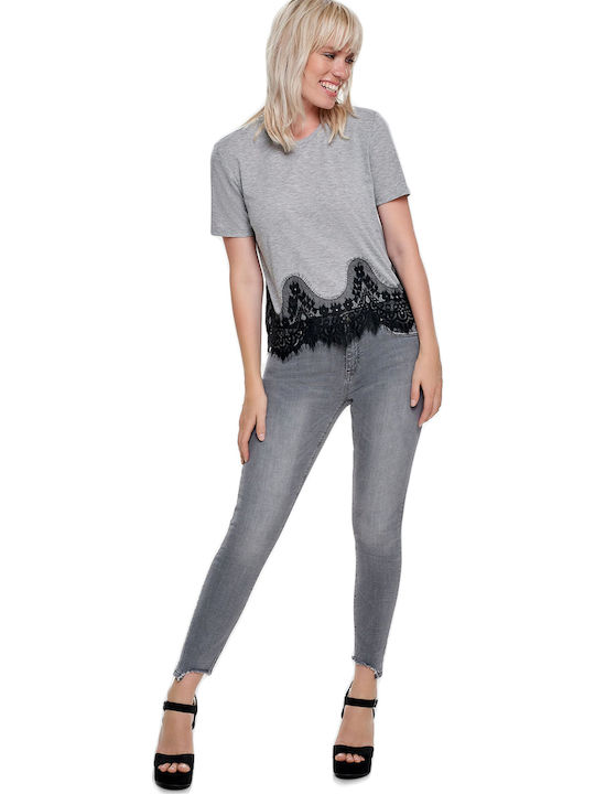Carmen Damenjeans in Enger Passform Medium Grey Denim
