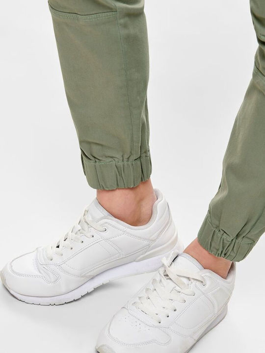Ankle Γυναικείο Υφασμάτινο Cargo Παντελόνι Oil Green
