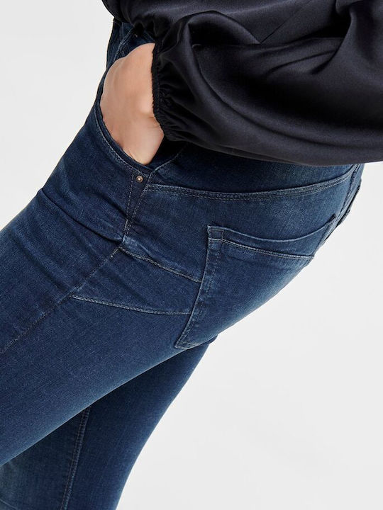 Allan Women's Jean Trousers Push Up in Slim Fit Dark Blue Denim