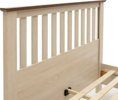 Loran Bett Überdoppelbett Light Οak-Καρυδί mit Tische für Matratze 160x200cm