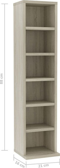 vidaXL Floor Standing Case 108 CD Sonoma Oak 21x16x88cm