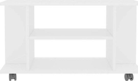 Έπιπλο Τηλεόρασης με Ρόδες Λευκό Μ80xΠ40xΥ40cm