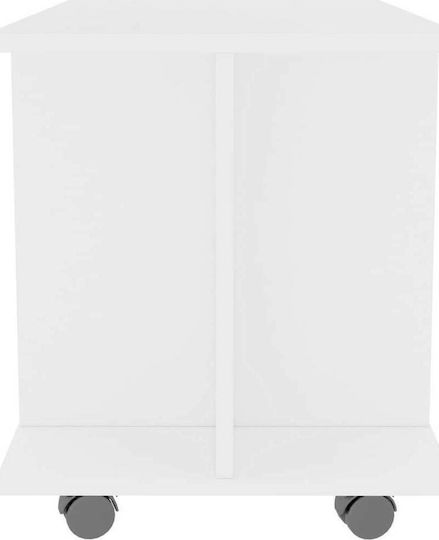 Έπιπλο Τηλεόρασης με Ρόδες Λευκό Μ80xΠ40xΥ40cm