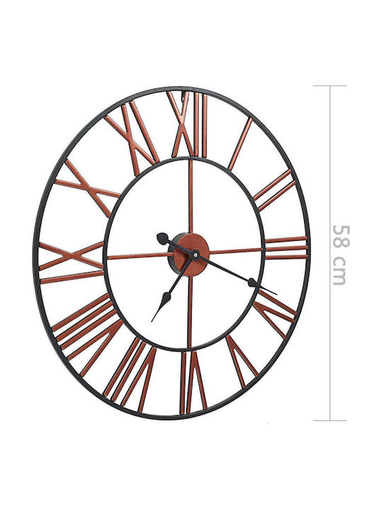 vidaXL Antique Wall Clock Metallic Red Ø58cm
