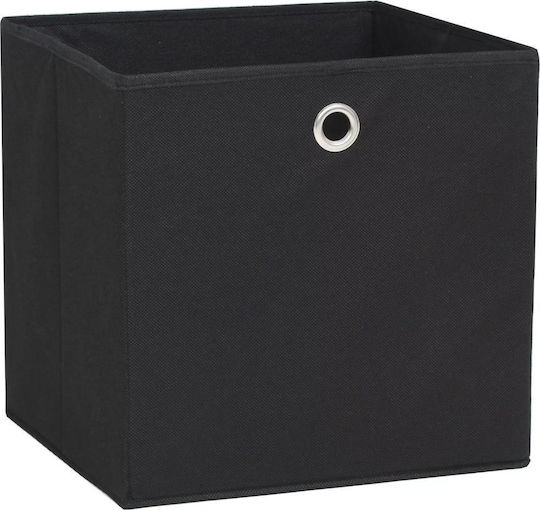 vidaXL Текстил Кутия за съхранение с капак Черен 32x32x32см 10бр