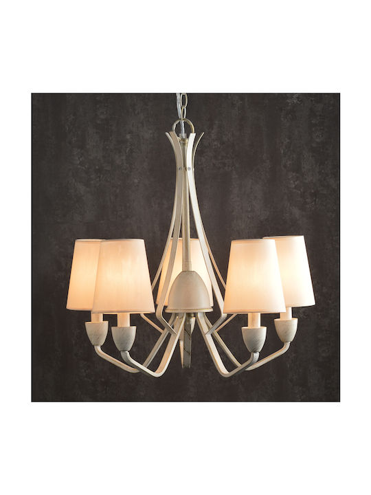 Aca Chandelier Lampshade 5xE14 White AD80285