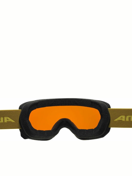 Alpina Scarabeo MM SPH. Ski- & Snowboardbrille Erwachsene Gelb mit Linse Spiegel in Gelb Farbe