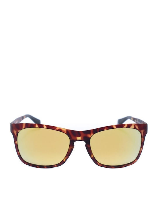 Italia Independent Men's Sunglasses with Brown Plastic Frame and Gold Mirror Lens 0112.090.000