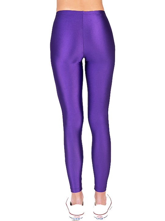 Jacqueline Shiny Women's Long Everyday Legging Shiny Purple