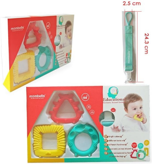 Baby to Love Geometry Animal Teething Ring for Teething from Silicone for 3 months+ 3 Pieces