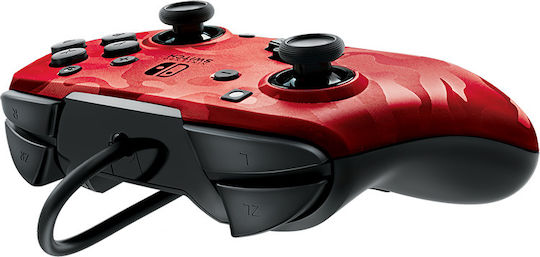 PDP Faceoff Deluxe+ Wired Gamepad for Switch Red Camo