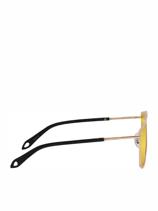 OJO Sunglasses Square Oye Ανδρικά Γυαλιά Ηλίου με Χρυσό Μεταλλικό Σκελετό και Κίτρινο Καθρέφτη Φακό 24OTR58003