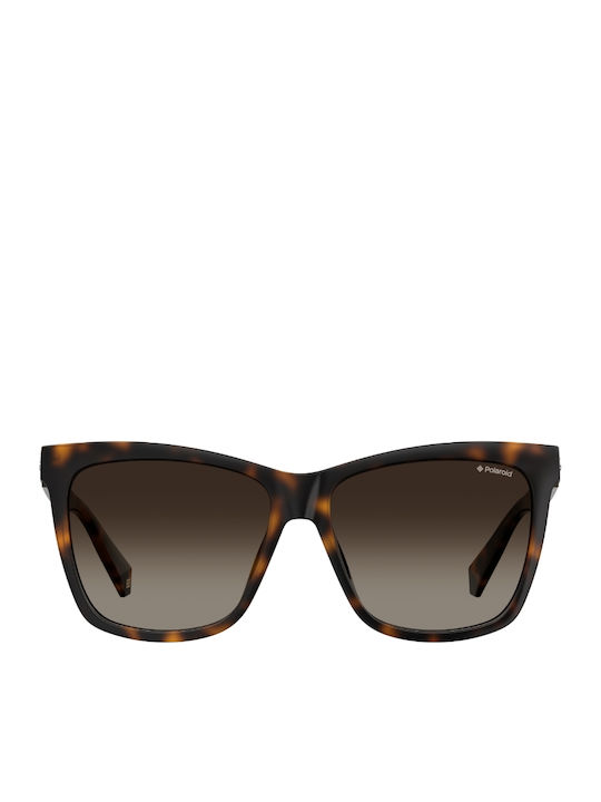 Polaroid Women's Sunglasses with Brown Tartaruga Plastic Frame and Brown Gradient Polarized Lens PLD4078/S/X 086