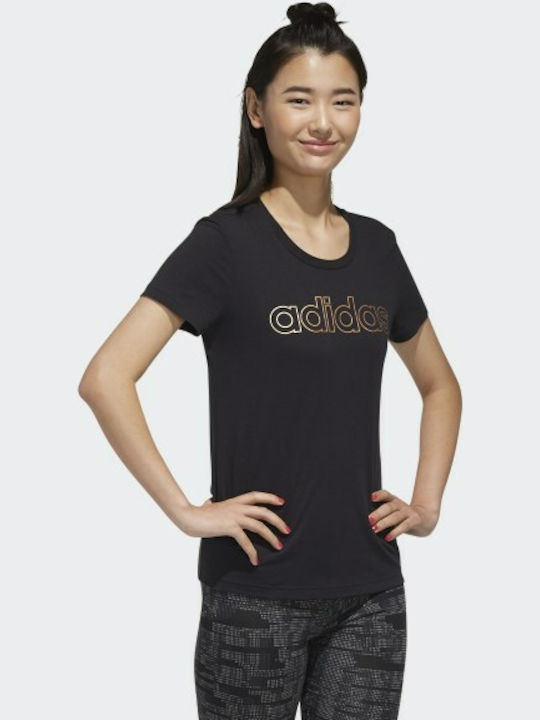 adidas Essentials Branded Women's Athletic T-shirt Black