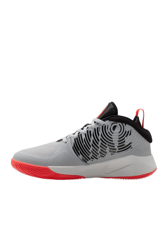 Team Hustle D 9 GS Kids Sports Shoes Basketball with Laces Light Smoke Grey / Black