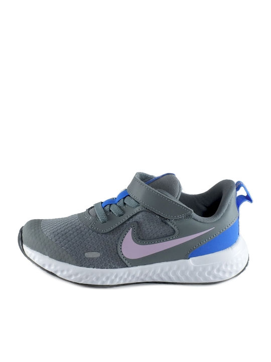 Revolution Revolution 5 PS Kids Sports Shoes Running with Hoop & Loop Closure Smoke Grey / Iced Lilac / White / Soar