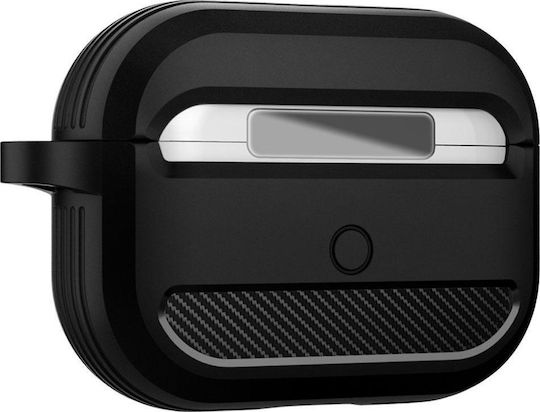 Spigen Rugged Armor Silicone Case with Keychain Black for Apple AirPods Pro