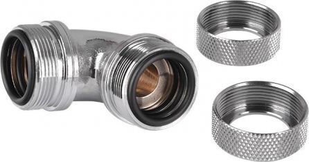 Thermaltake Pacific PETG Tube 90-Degree Dual Compression 16mm OD Fitings Argintiu