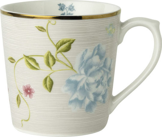 Laura Ashley Tasse Cobble Pinstripe Becher Keramik Beige 320ml
