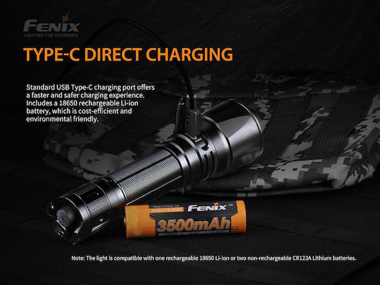 Fenix Επαναφορτιζόμενος Φακός LED IP68 με Μέγιστη Φωτεινότητα 1500lm 2 x CR123A