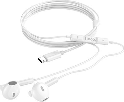 Hoco M65 Earbuds Handsfree με Βύσμα USB-C Λευκό