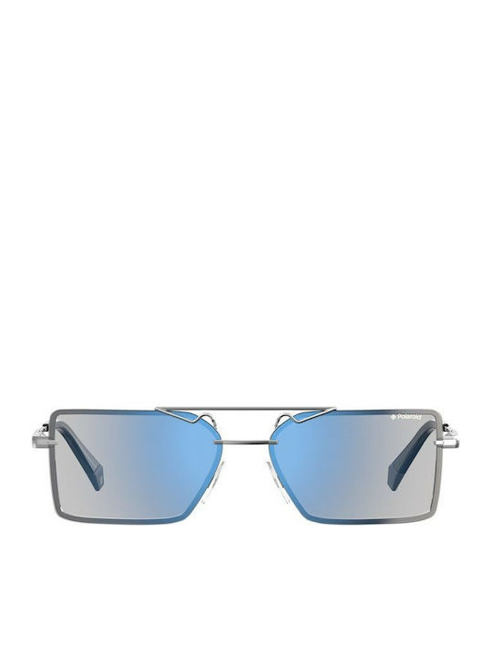 Polaroid Sonnenbrillen mit Silber Rahmen und Silber Polarisiert Spiegel Linse 352389