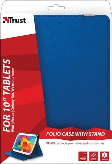 Trust Primo Folio Flip Cover Synthetic Leather Blue (Universal 10") 20315