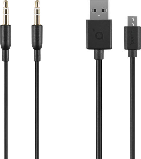 Acme BH316 Wireless / Wired On Ear Headphones with 23 hours of Operation Black