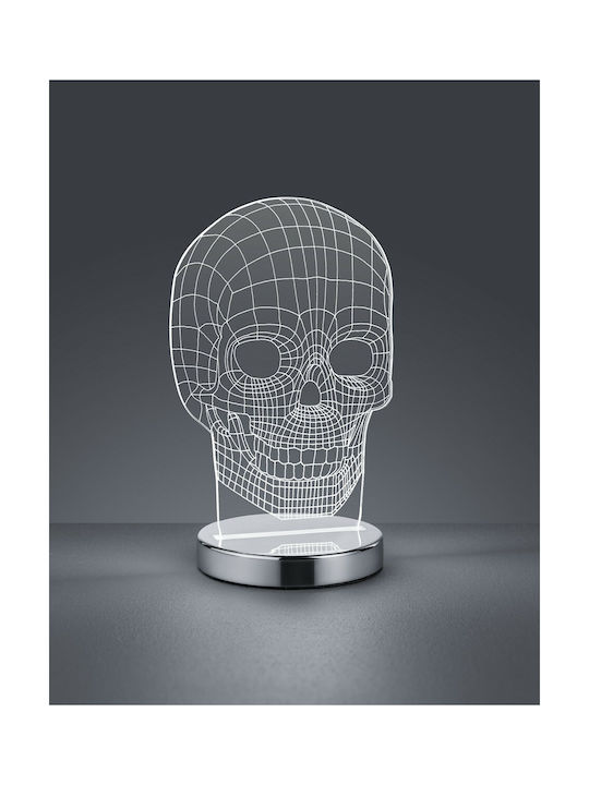 Trio Lighting Skull Dekorative Lampe 3D-Illusion LED Silber